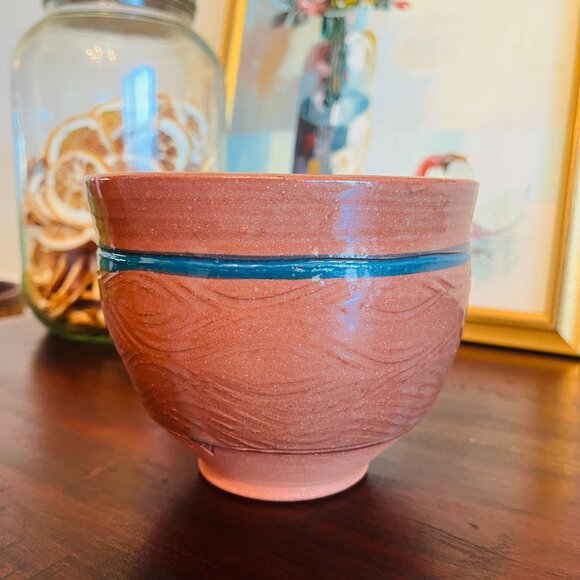 Vintage Handmade Signed Pottery Planter Terracotta 4.25" Tall Cottagecore Boho - Picture 7 of 7